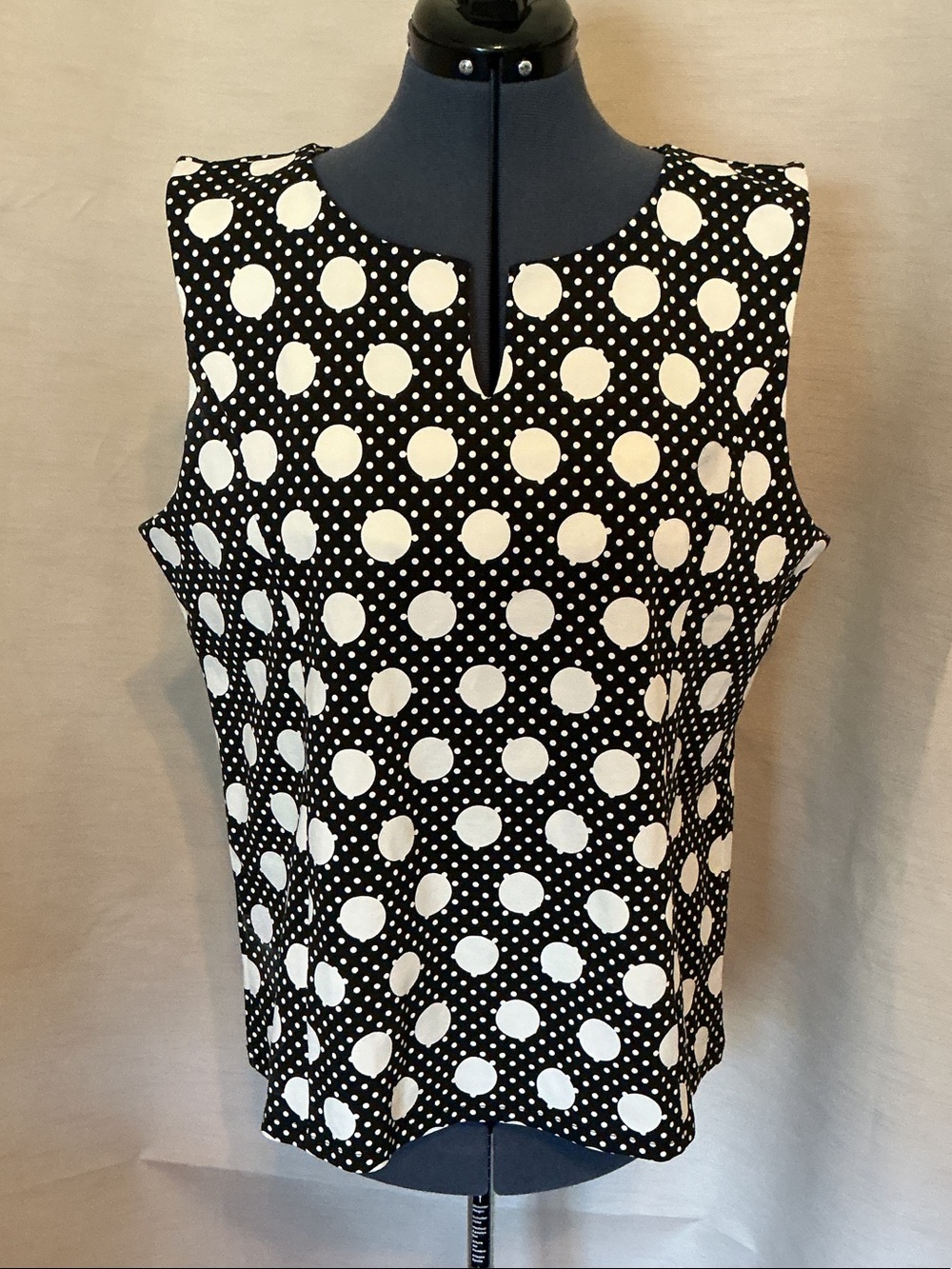 Talbots Black and White Polka Dot Sleeveless Camisole